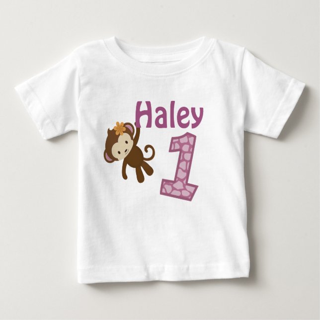 1-year old birthday t-shirt CJ-orchid style#3 (Front)