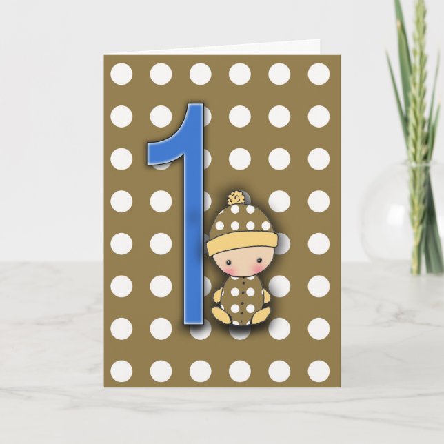 1 Year Old Boy Birthday Card (Front)