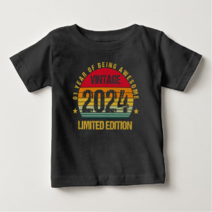 1 Year Old First 2024 Cute 1st Birthday Baby Boys  T-Shirt