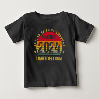 1 Year Old First 2024 Cute 1st Birthday Baby Boys T-Shirt
