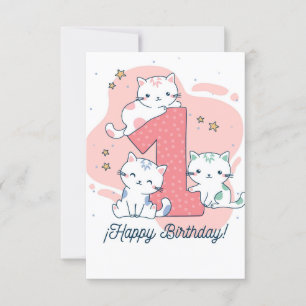 1 Year Old - Happy Birthday Invitation