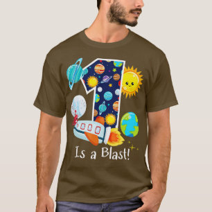 1 Year Old Outer Space 1st Birthday Party 1 Is A B T-Shirt