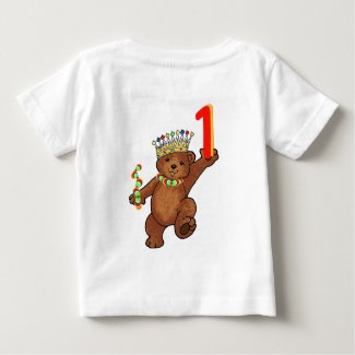 1 Year Old Royal Bear Birthday Baby T-Shirt