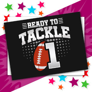 1 Year Old Tackle Football Party Kids 1st Birthday Postcard