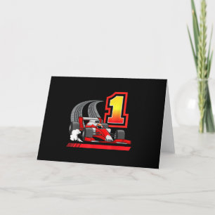 1 Year Old Toddler Boy Formula Race Car 1st Invitation