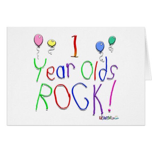 1 Year Olds Rock ! Cards (Front Horizontal)