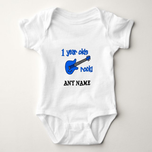1 year olds rock! Personalized Baby's 1st Birthday Baby Bodysuit (Front)