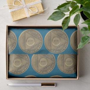 1 Year Recovery Anniversary Coin Tissue Paper