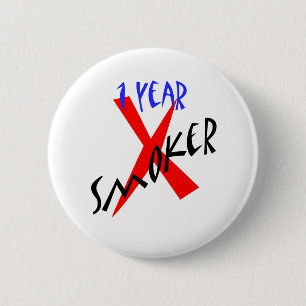 1 Year Red Ex-smoker Button