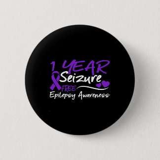 1 Year Seizure Free Epilepsy Awareness Month Purpl Button