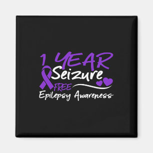 1 Year Seizure Free Epilepsy Awareness Month Purpl Magnet