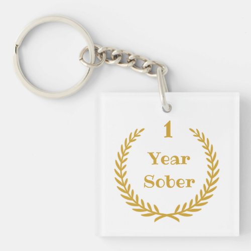 1 Year Sober Keychain for Addiction Recovery