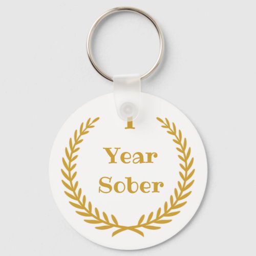 1 Year Sober Keychain for Addiction Recovery