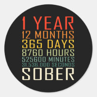 1 Year Sobriety Anniversary 1 Years Sober