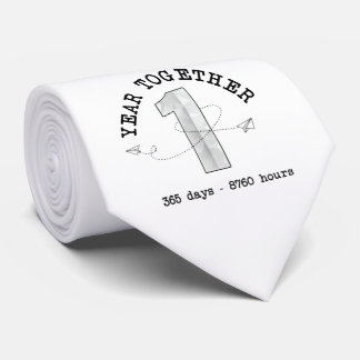 1 Year Together - First Anniversary Celebration Neck Tie