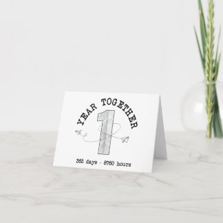 1 Year Together - First Anniversary Celebration Thank You Card