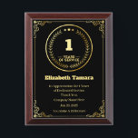 1 Year Work Anniversary | Employee Appreciation Award Plaque<br><div class="desc">1 year work anniversary quotes award,  for Employee Appreciation. personalized gift</div>