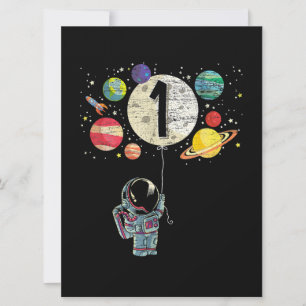 1 Years Old Birthday Boy Astronaut 1st Birthday Card