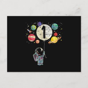 1 Years Old Birthday Boy Astronaut 1st Birthday Postcard