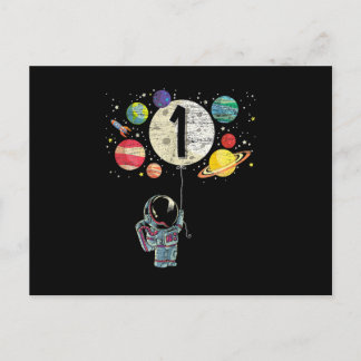 1 Years Old Birthday Boy Astronaut 1st Birthday Postcard