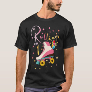 1 Years Old Birthday Girls Roller Skates 1st 80's  T-Shirt