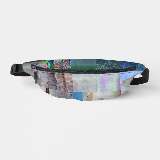 1C9984DA Glitch Art Digital Distortion Vaporwave Fanny Pack (Front)