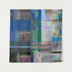 1C9984DA Glitch Art Digital Distortion Vaporwave Tapestry
