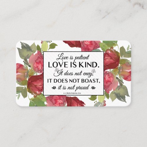 1Corinthians 134_8 Love is Patient Love is Kind Business Card