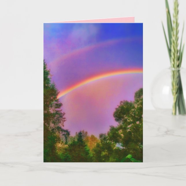 1DOUBLE RAINBOW GREETING CARD (Front)