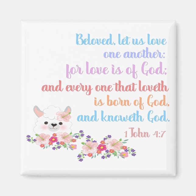 1John4:7 Bible Verse Magnet (Front)