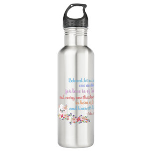 1John4:7 Bible Verse Stainless Steel Water Bottle