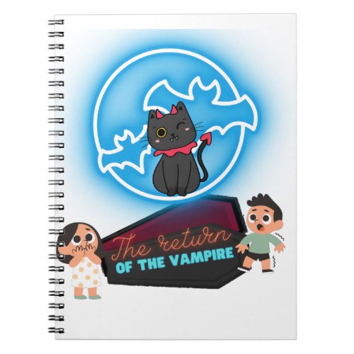 1Little Black Cat Waiting For Halloween Notebook