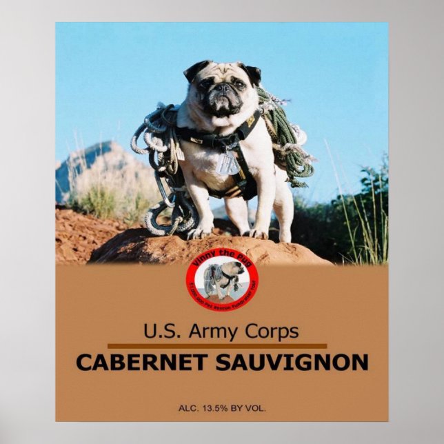 1Lt. Vincent Thomas Pugs Private Label Wine Poster (Front)