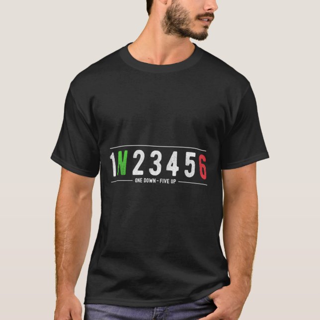 1N23456 Motorcycle Shift Biker Motorcycle Biker T-Shirt (Front)