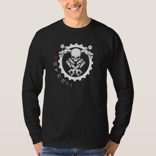 1n23456  Motorcycle Skull Gear Shift T_Shirt