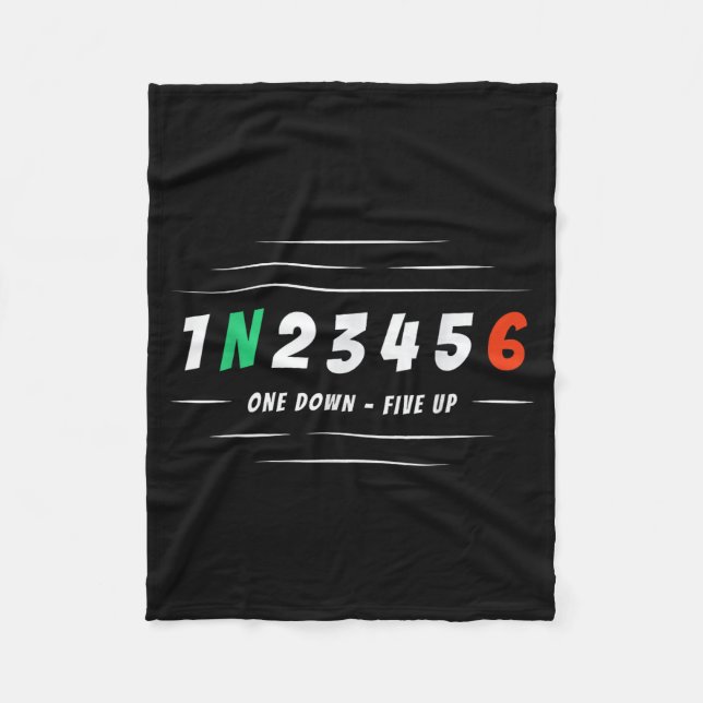 1n256 1 Down 6 Up Motorcycle Racing Biker Gift  Fleece Blanket (Front)