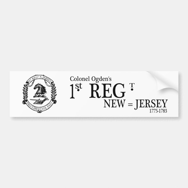 1NJ Logo Bumper Sticker (Front)
