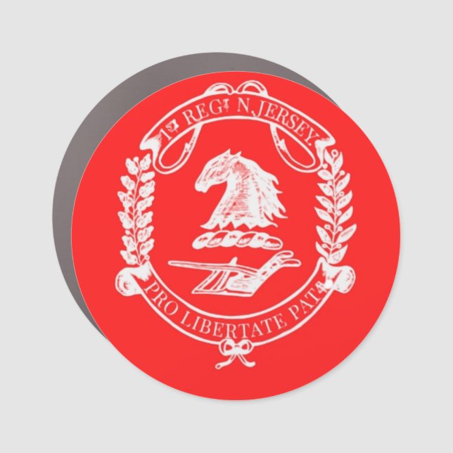 1NJ Logo Car Magnet Red (Front)