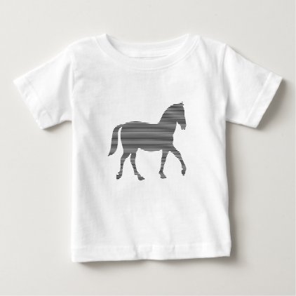 1PHorse - strips - black and white. Baby T-Shirt