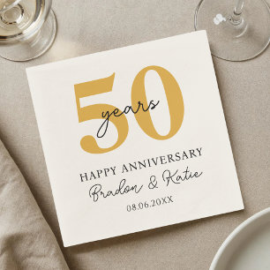 1st 10th 20th 30th 40th 50th Wedding Anniversary Napkins