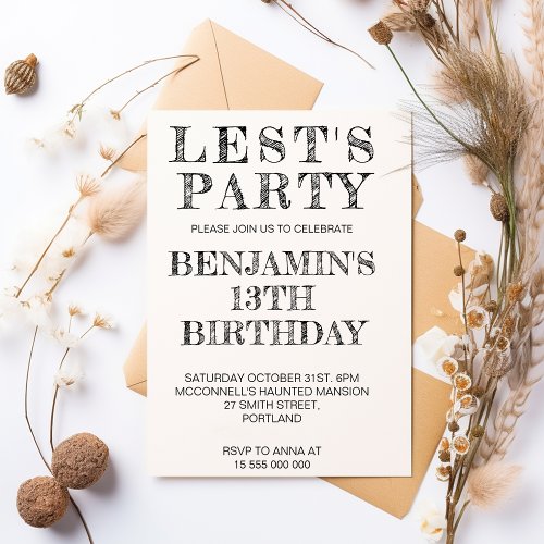 1st 2nd 10th 13th 20th 25th 30th 40 Birthday Party Invitation