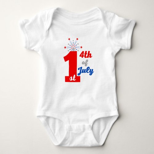 1st 4th Of July Patriotic American Baby Bodysuit