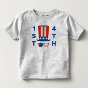 1ST 4th of July Red White Blue Flag Top Hat Shirt