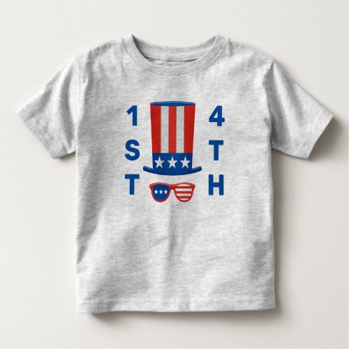 1ST 4th of July Red White Blue Flag Top Hat Shirt