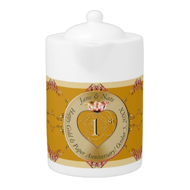 1st/50th Golden Ochre Teapot (Front)