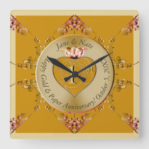 1st/50th Golden Ochre Wall Clock