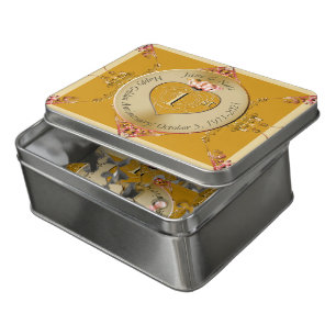 1st/50th Golden Ochre Wedding Anniversary Jigsaw Puzzle