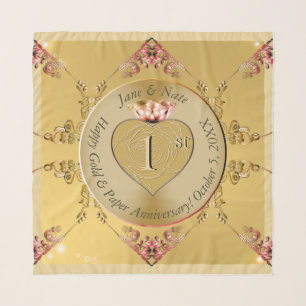 1st/50th Golden Ochre Wedding Anniversary  Scarf