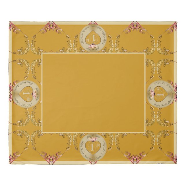 1st & 50th Golden Wedding Anniversary Duvet Cover (Front)