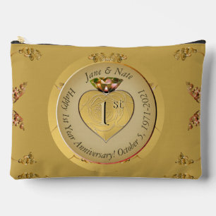 1st/50th Wedding Anniversary Golden Accessory Pouch
